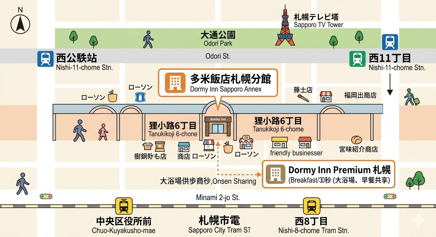 Dormy Inn 札幌分館週邊交通圖