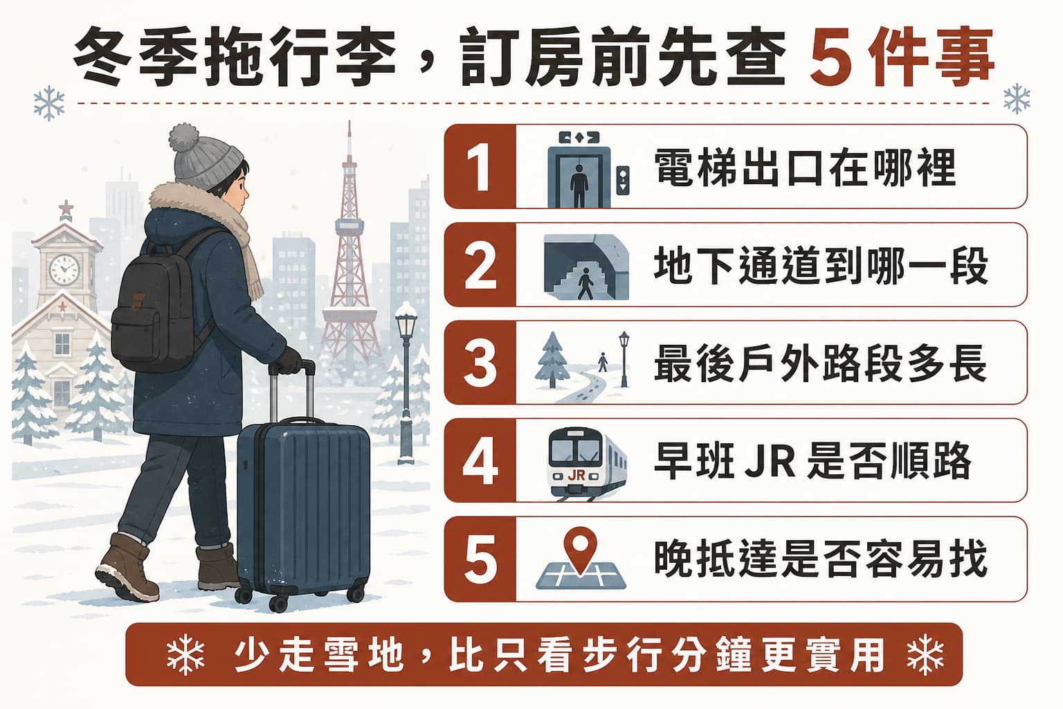 札幌冬季拖行李訂房前五項住宿檢查重點