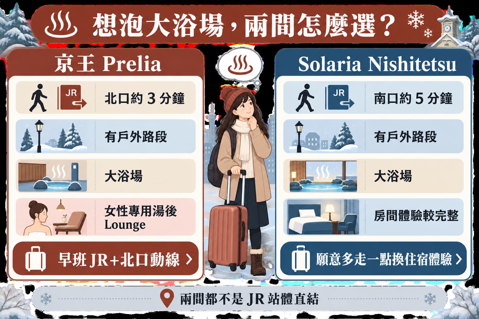 京王Prelia Hotel札幌與Solaria Nishitetsu Hotel Sapporo獨旅比較
